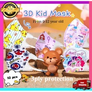 0-12 Age Children's faceMask 50 pcs 3D Children's Color Earband Mask Cartoon Kid 3D Mask