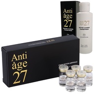 ANTIAGE27 Salmon DNA PDRN REGEN Premium Ampoule Facial Serum Moisturizing Hydrating Hyaluronic Acid for Dry Skin &amp; All Types of Skin (0.91 fl.oz) + Enzyme Cleanser Powder Wash (1.69 oz)