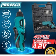 ScrewDriver Batery Cordless Rechageable PRO’ EKCO EK-4.2VKIT  Screwdriver 4.2V Drill Hand Tools 45PC
