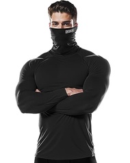 DRSKIN 2 or 1 Pack Men's MASK Turtleneck Compression Shirts Top Long Sleeve Sports Baselayer Running
