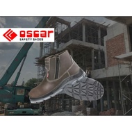 OSCAR SAFETY BOOTS 806 D.BROWN - Mid Cut Zipped Leather Safety Boot (Approved by SIRIM & JKKP MALAYS