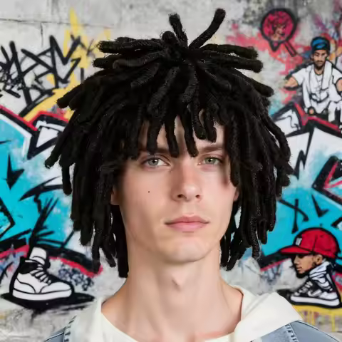 Black Braided Dreadlock Wig for Men or Black Women Rock Hippie Funny Wig Halloween Costume Party Wig