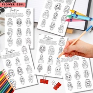 Flower Girl | Coloring Page | 50 pages 120gsm paper | 80gsm | A5 size