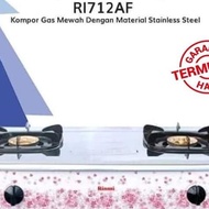 RINNAI RI-712AF KOMPOR GAS 2 TUNGKU JUMBO STENLIES STEEL - MOTIF BUNGA