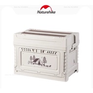 Naturehike Camping Folding Storage Box 25L 50L+10L Stackable with Table Top Wood Base Outdoor Tent B