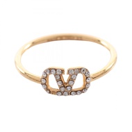 [Used] Valentino Valentino Garavani Ring, V Logo, 7W2J0X03YCW, Gold Plated (GP), Women's Ring, Used 