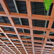 Ceiling grid mesh square grid ceiling iron grid aluminum grid wood grain grid grape trellis imitatio