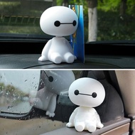 Cartoon Plastic Baymax Robot Shaking Head Figure Car Ornaments Decorations Stick