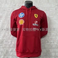 เสื้อแจ็คเก็ตมีฮู้ดสีแดง Ferrari 2025F1 ฤดูใบไม้ผลิและฤดูใบไม้ร่วง แขนยาว เสื้อผ้าแข่งรถระดับหนึ่ง ส