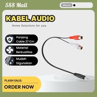 588 Mall 2in1 Audio Cable Aux Jack 3.5mm Male To Female RCA 27cm