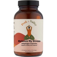 Peak + Valley Stress Relief Supplement for Mood Support Balance My Stress Capsules - Contains Adapto