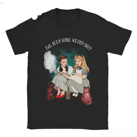 Alice Dorothy Weird Alice's Adventures in Wonderland Womens Tshirt Short sleeved Round neck T-shirt 