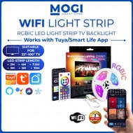 MOGI LED Light Strip RGBIC Smart WiFi TV Backlight Tuya Smart Life Ambient Lighting Music Sync APP C