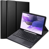 Touchpad Keyboard Case for Galaxy Tab S9 FE +/Tab S9 Plus 12.4 inch 2023  Slim PU Leather Detachable