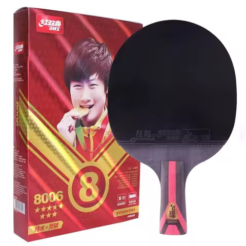 Genuine DHS 8 Star 8002/8006 Professional Offensive Table Tennis Racket With Hurricane 3 And 8 Rubbe