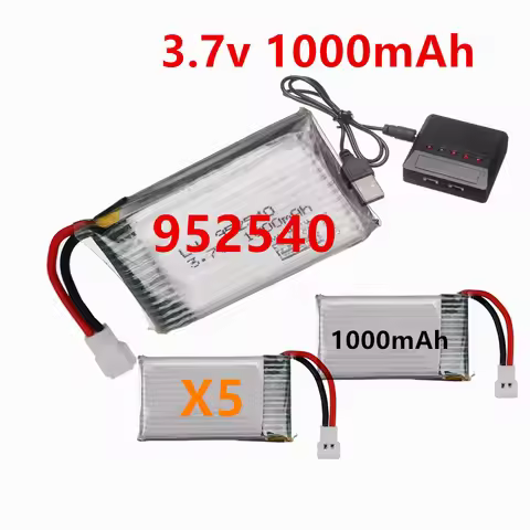 X5 Battery 3.7V 1000mAh 952540 Lipo Battery And 5in1 Charger For Syma X5 X5C X5C-1 X5S X5SW X5SC V93