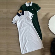 LACOSTE 女士夏季休閒羅紋棉短袖Polo連衣裙 Dress
