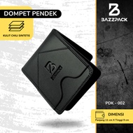 HITAM Bazzpack Short Wallet Simple Men's Wallet Synthetic Chili Leather Black PDK 002 Original Bazzp