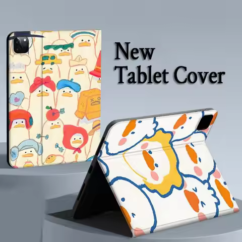 A group photo of cute ducks For iPad Air Mini Pro 7 6 5 9.7 11 10.5 12.9 Automatic Sleep/Wake Tablet
