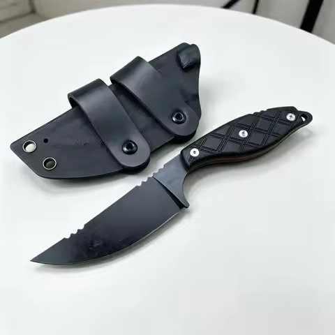 V040 Outdoor Bushcraft Fixed Blade Knife G10 Handle 8Cr13Mov Blade with Sheath Hunting EDC Knife Uti
