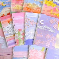 (4PCS)A5 Sprial Cartoon Coil Book 3D Oil Painting Notebook Cute Rollover Daily Planner Supplies