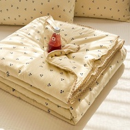 ins Style Cherry print Soybean fiber Quilt Super soft comfortable Thin Quilt Single/Queen/King breat