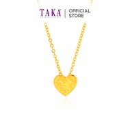 TAKA Jewellery Textured Heart 916 Gold Necklace