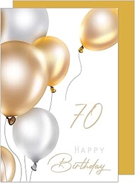 Edition Seidel Premium 70th Birthday Card with Envelope. Birthday Card Greeting Card Billet Balloons