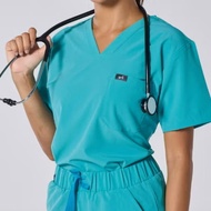 Arfi Scrub Jogger สี Sea Blue เเบบขาจั๊ม (เฉพาะเสื้อเฉพาะกางเกง) ชุดสครับทางการเเพทย์ ป้องกันเเบคทีเ