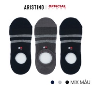 COMBO 3 Tất nam công sở ARISTINO BIZMEN tất lười kẻ ngang chất cotton cao cấp có silicon chống tuột