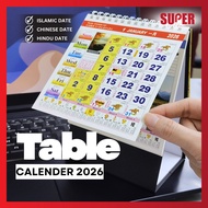 [Super Stationery] 2026 Kalendar Meja Table Calendar Horse Kalendar Islamic Senarai Cuti Umum Table 