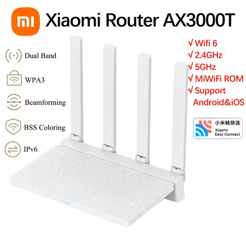 Xiaomi AX3000T Router Mesh 5GHz 160MHz Broadband Qualcomm 1.3GHz Processor High Speed NFC Connection