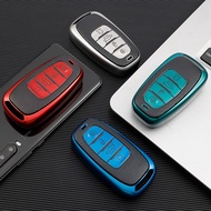 Leather TPU Car Smart Remote Key Case Cover Bag Shell Protector Keychain for  Hongqi H9 HS9 Hs5 Hs7 