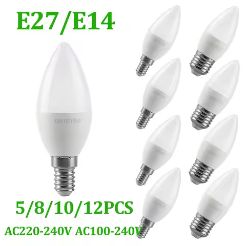 5-12pcs Energy Saving E27 E14 Led Bulb 220V 110V 3W 5W 6W 7W Candle Bulb Lamp Led Chandelier Light f