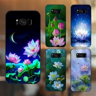 Samsung S8, S8 Plus case with black border printed with Lotus and Lotus image
