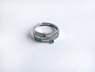 寶石系 天然礦石 祖母綠寶石 925純銀 幽簾戒指