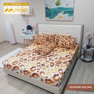 Sprei Leopard Monalisa 180x200 160x200 dan 120x200 dengan karet anti geser