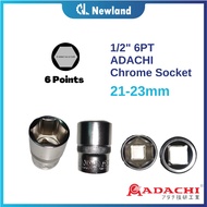Adachi Socket Box 1/2" Drive Chrome 6PT (21mm-23mm)