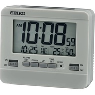 [𝐏𝐎𝐖𝐄𝐑𝐌𝐀𝐓𝐈𝐂] Seiko QHL086NL QHL086N Grey Alarm Snooze Light Thermometer Hygrometer Standing Digital Clock