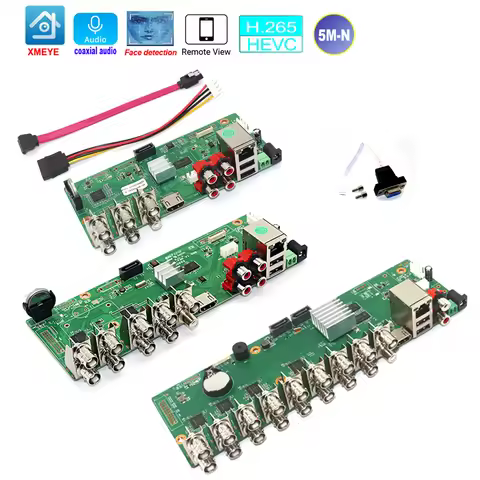 Xmeye NVR DVR Board 5M-N 1080P 4/8/16 Channels Hybrid 6 In 1 With AUdio Over Coaxial For CCTV AHD Tv
