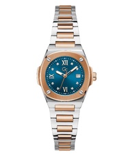 Guess Collection-Swiss Mvt  PB Silver  Rose Gold PVD case  bclt  Blue d-Women-Watches-Blue