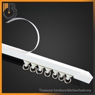 Curtain track pasting curtain hole free installation slide rail single silent side mounted top mounted curtain rod adhesive rail slide rail