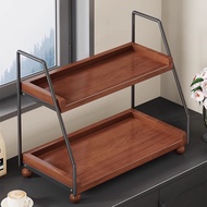 [in stock] Solid wood desktop storage rack, vintage dining table multi-layer cup holder, storage org