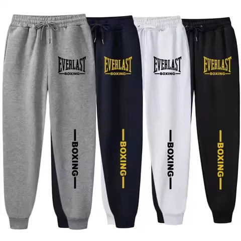 2026 Autumn Winter EVERLAST Printed Running Pants Men Women Outdoor Sports Fitness Pants Jogging Fle