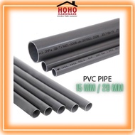 PVC PIPE CLASS 4 FT ( 4KAKI ) x 1/2''(15mm), 3/4''(20mm)