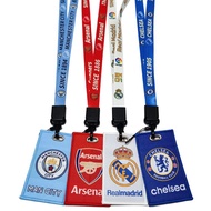 Real Madrid, Liverpool, Chelsea, Arsenal football team logo, mobile phone lanyard, meal card, bus ca