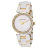 นาฬิกาข้อมือผู้หญิง Michael Kors Delray Pave White Acetate and Gold-Tone Ladies Watch MK4315