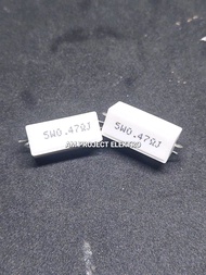 ( 2 Pcs) Resistor 5w 0.47Ohm Resistor 5 watt 0.47 Ohm 5W0.47R Kaki tembaga