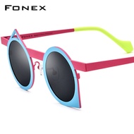 FONEX แว่นกันแดดแฟชั่นบริสุทธิ์ของผู้ชาย2024ใหม่สีสันสดใสแฟชั่นย้อนยุคแว่นตากันแดดโพลาไรซ์ Irregluar สำหรับผู้หญิงเฉดสี UV400 F85801T