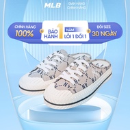 Genuine brown MLB Playball Origin Mule Monogram shoes, NY logo (MUN) heel pedal MLB shoes